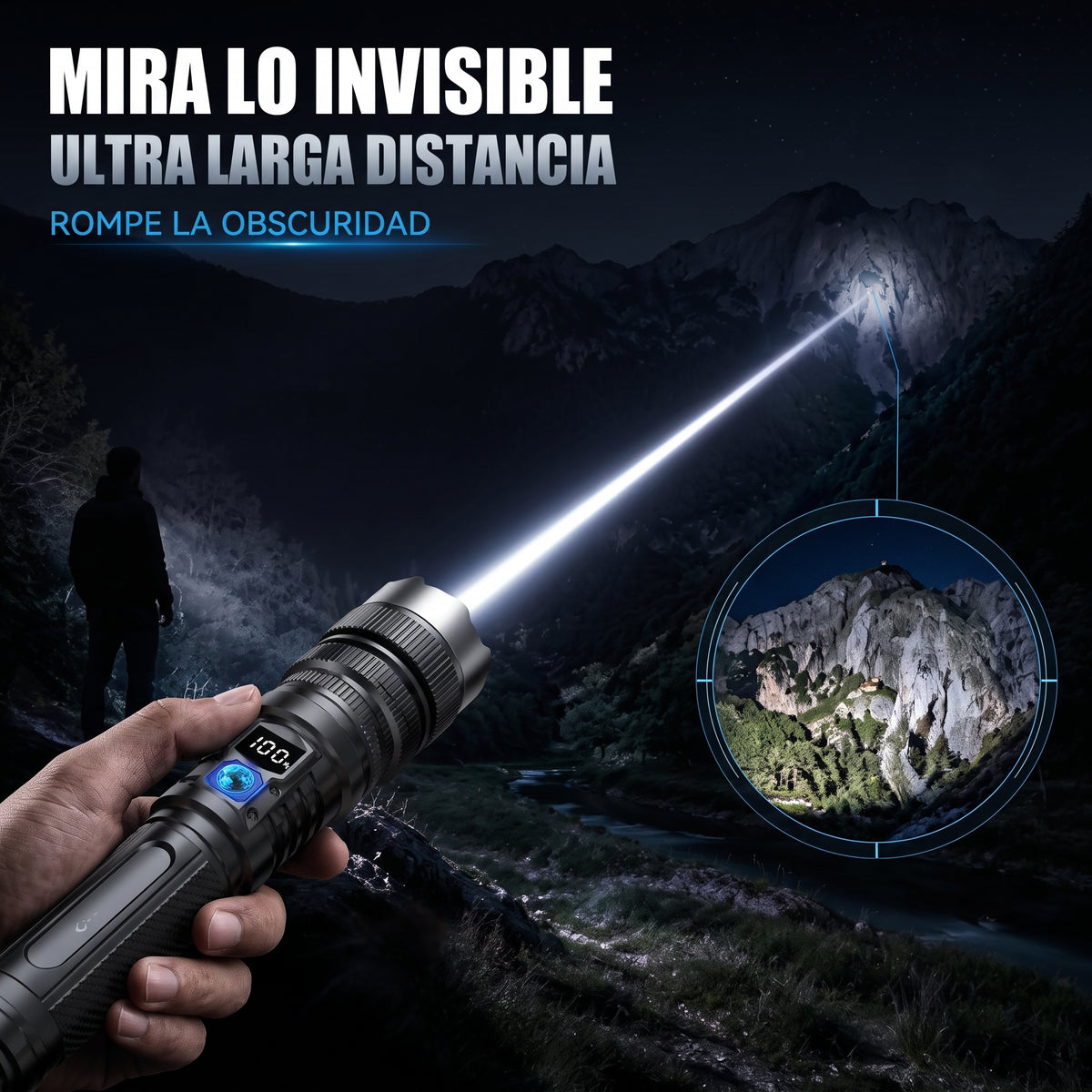 Super Lanterna Tática Zoom - A Mais Poderosa Do Mundo